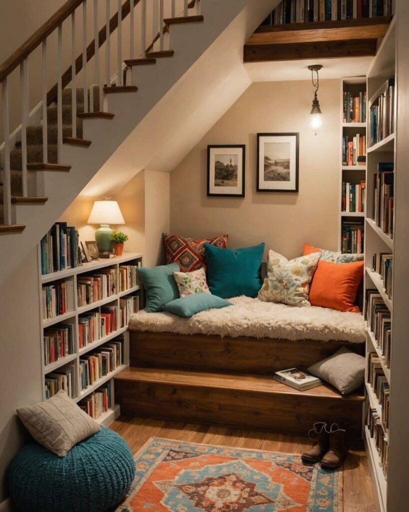 18. Bright and Airy Nook with Pops of Color