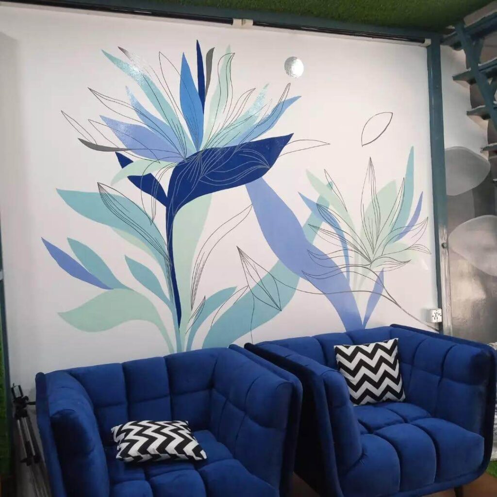 19. Interactive Chalkboard Wall with Botanical Sketches