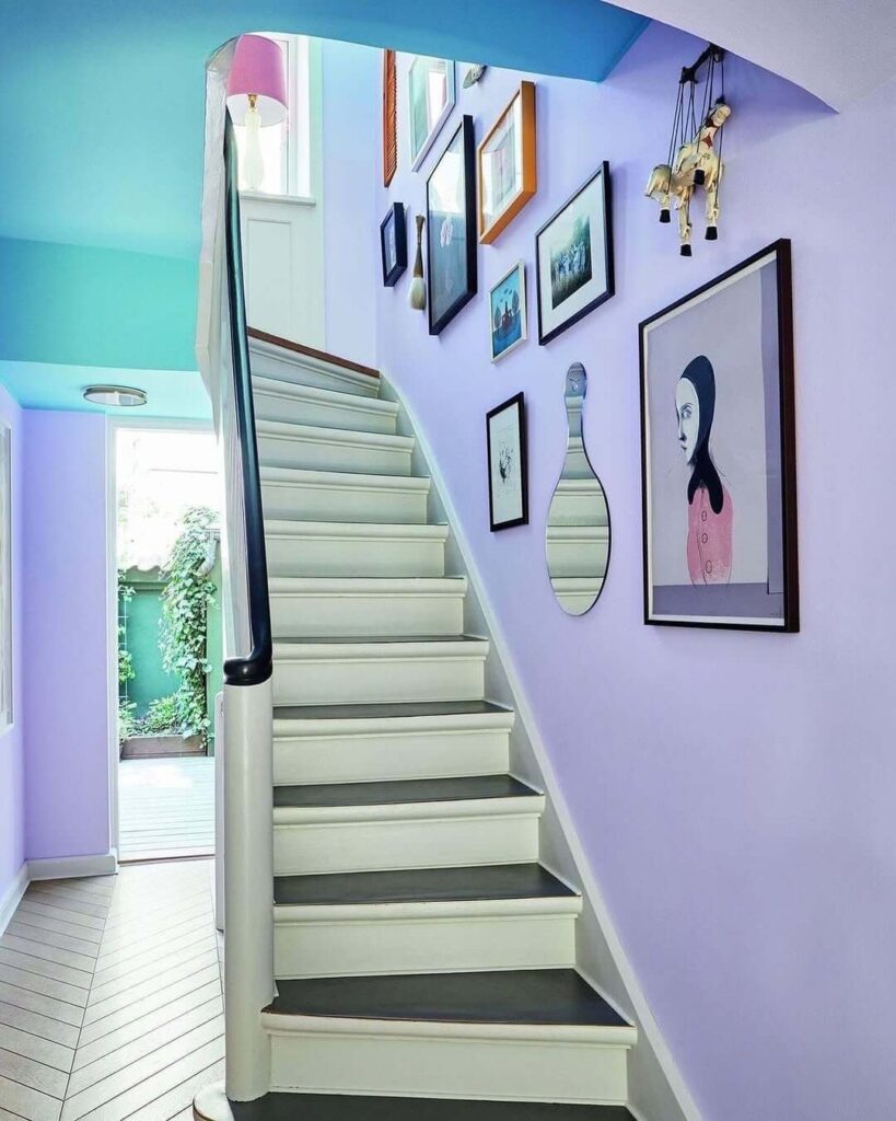 19. Lavender and Aqua for Whimsical Stairwells