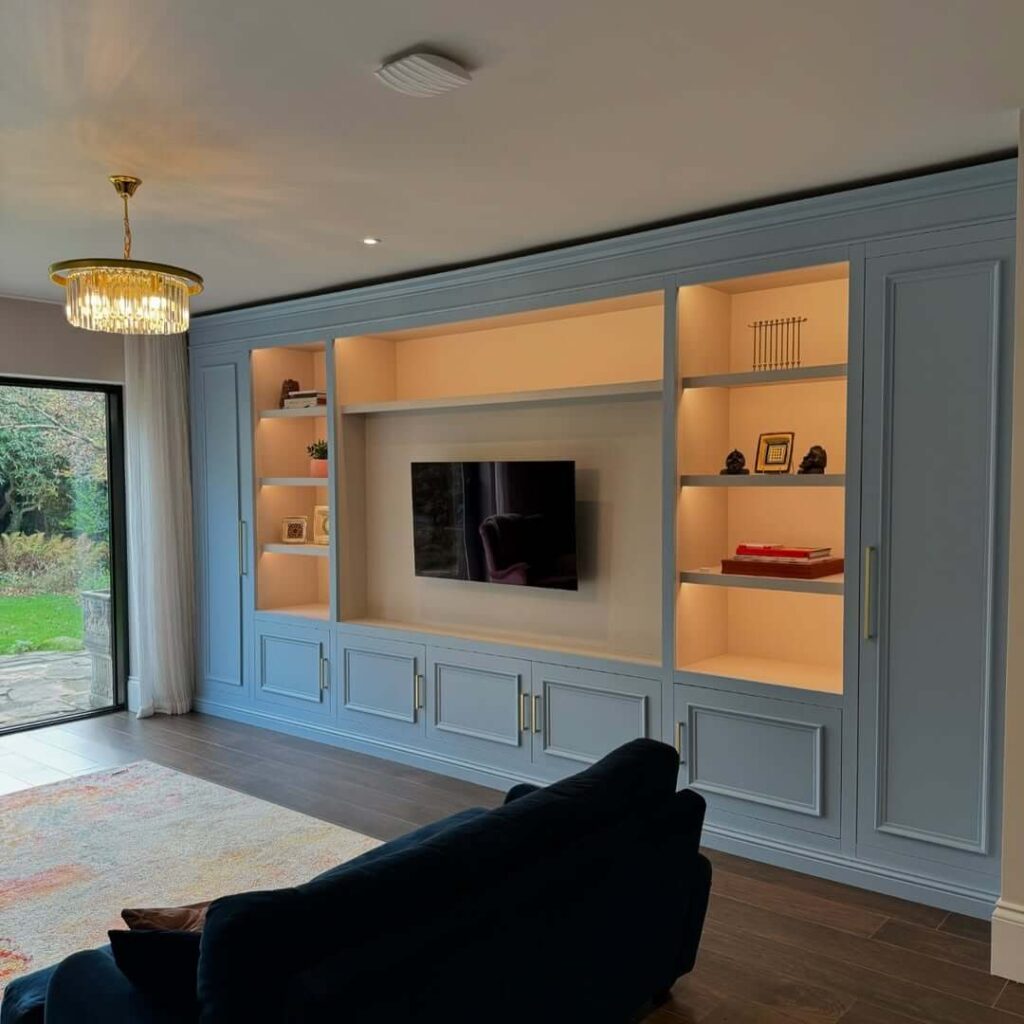 18. Sleek & Symmetrical with Rich Wood Accents