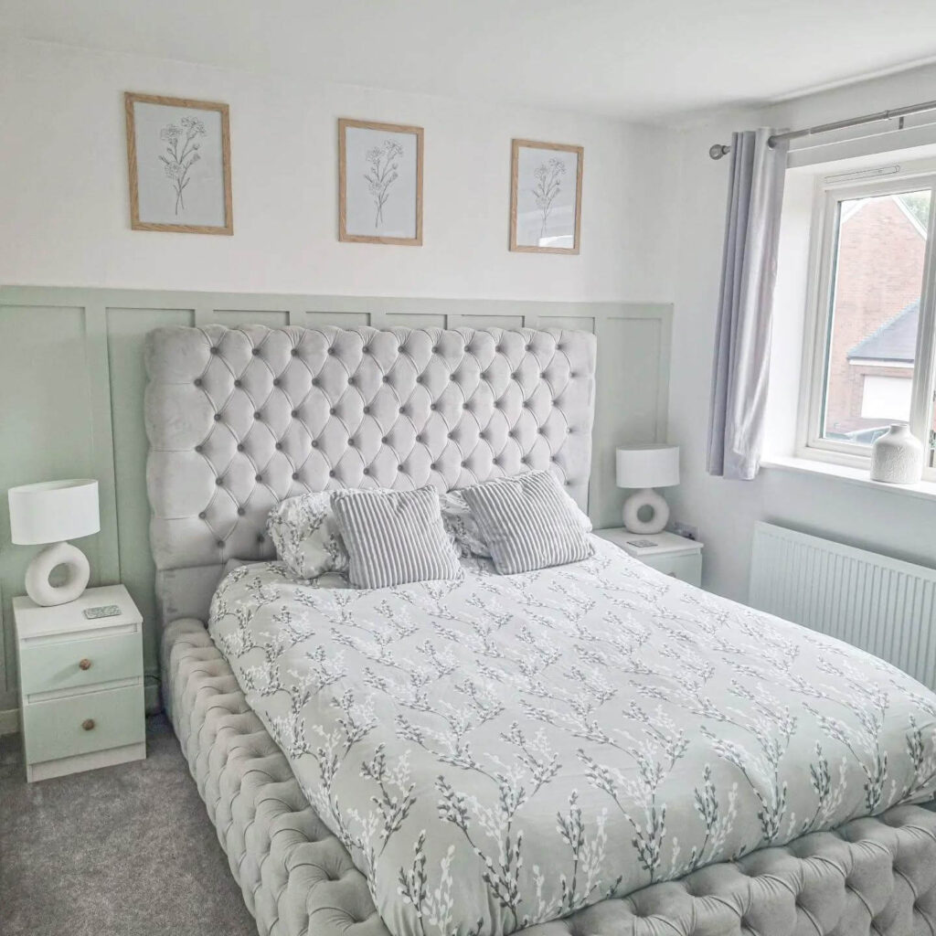 2. Go Soft and Serene with Pastel Sage and Plush Fabrics