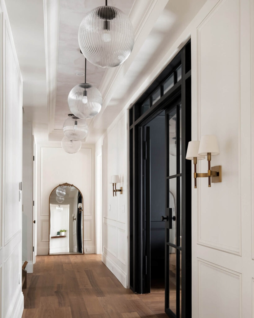 2. Classic Wall Molding for a High-End Hallway Look