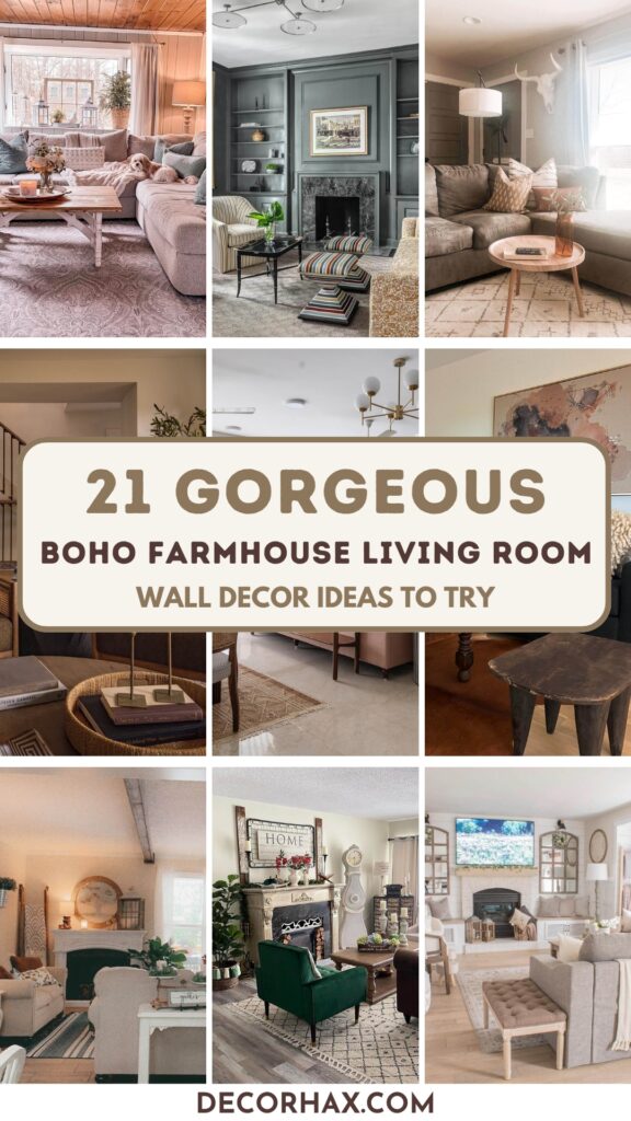 21 Gorgeous Boho Farmhouse Living Room Wall Decor Ideas to Try