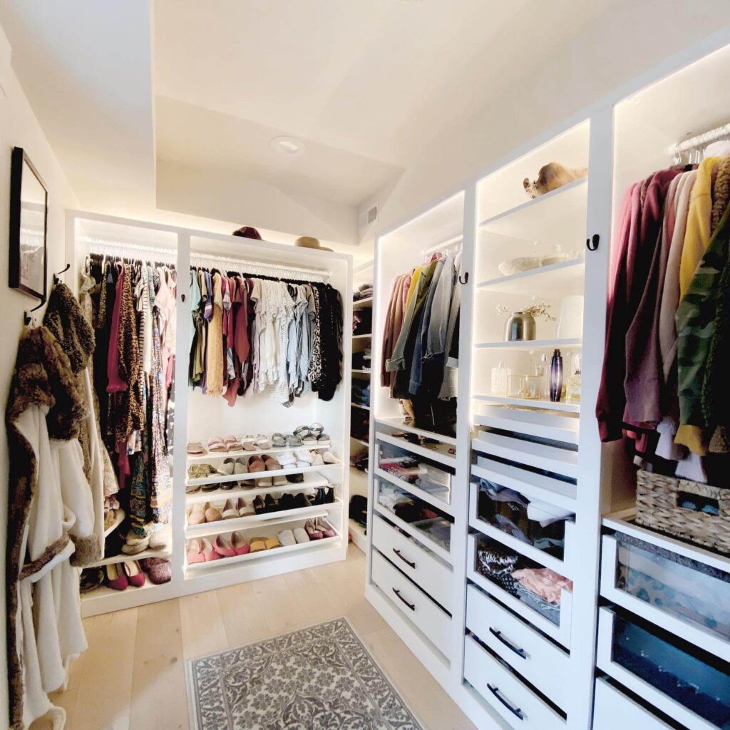 23. Closet Meets Vanity in a Glamorous Setting