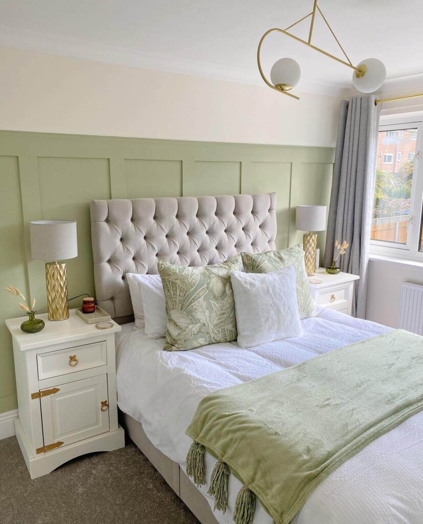24. Glam Up Sage Green with Gold Accents