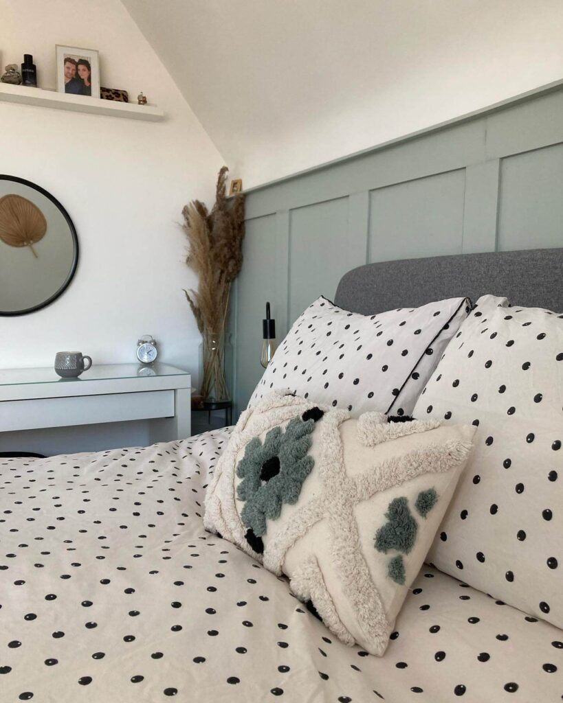 3. Create Balance with Sage Accents and Playful Patterns