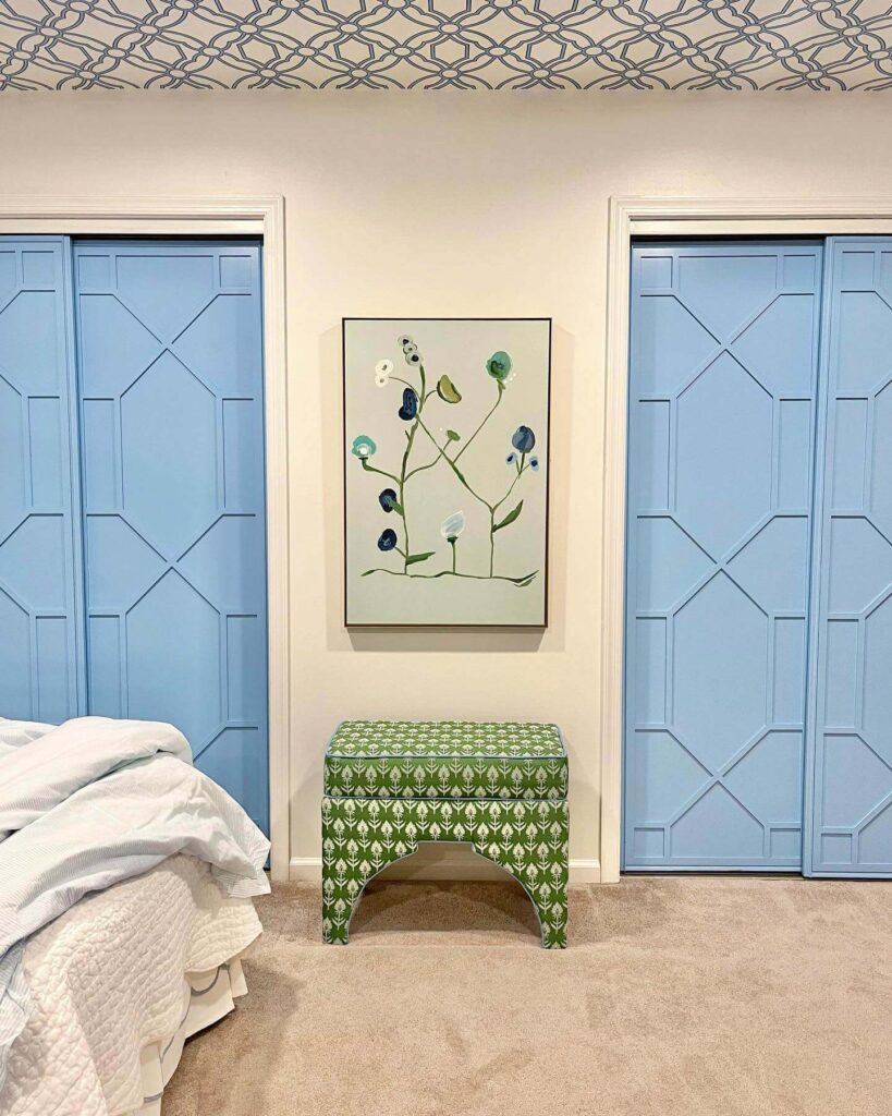3. Matte Black Chevron Doors for Modern Sophistication