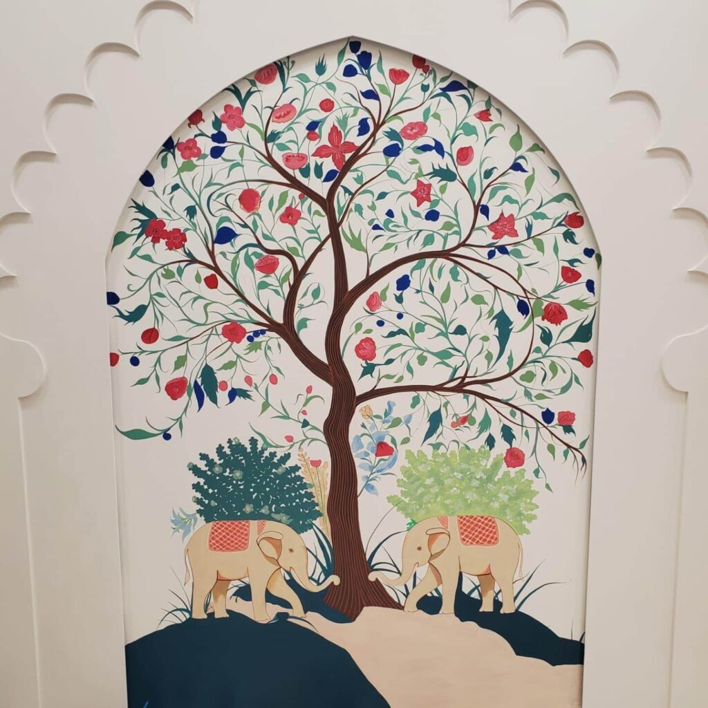 3. Royal Garden Scene with Traditional Indian Motifs