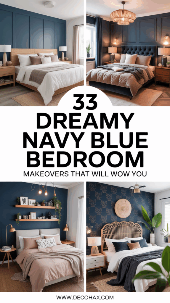33 Dreamy Navy Blue Bedroom Makeovers That Will Wow You