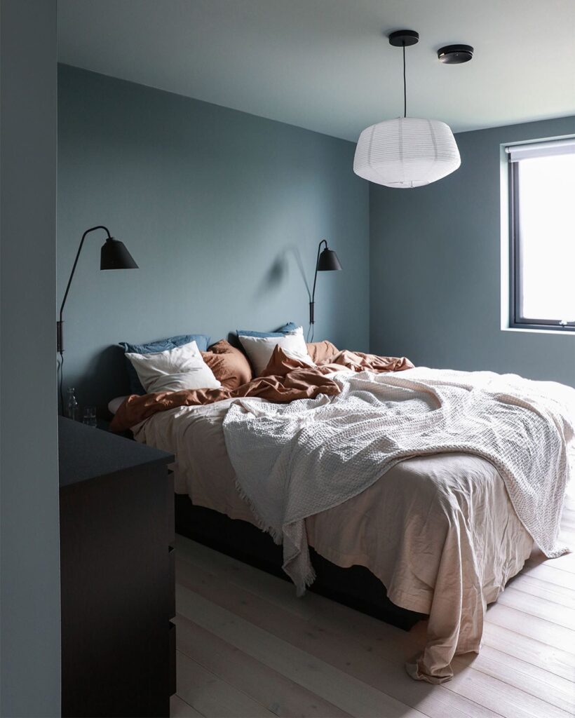 4. Layered Blues for a Moody Sanctuary