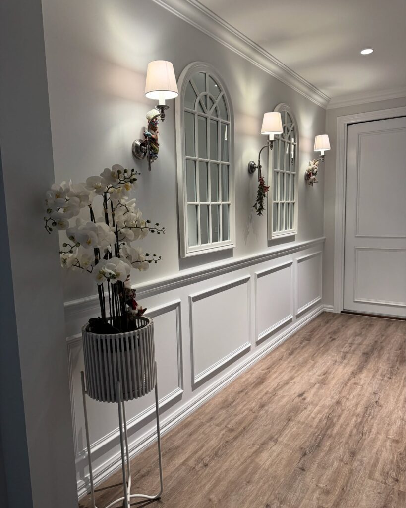 4. Traditional Picture Frame Wainscoting with a Modern Twist