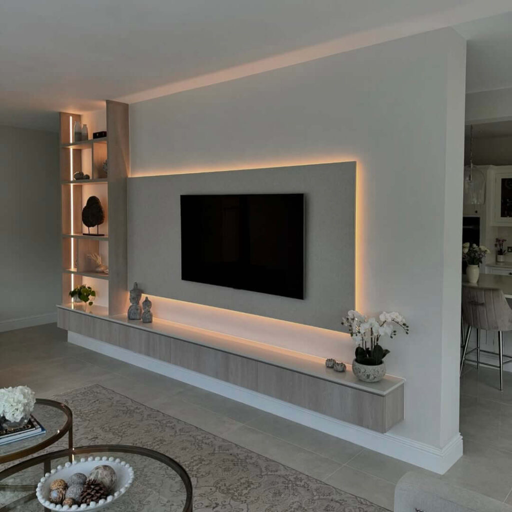 6. Contemporary Contrast with LED Framing