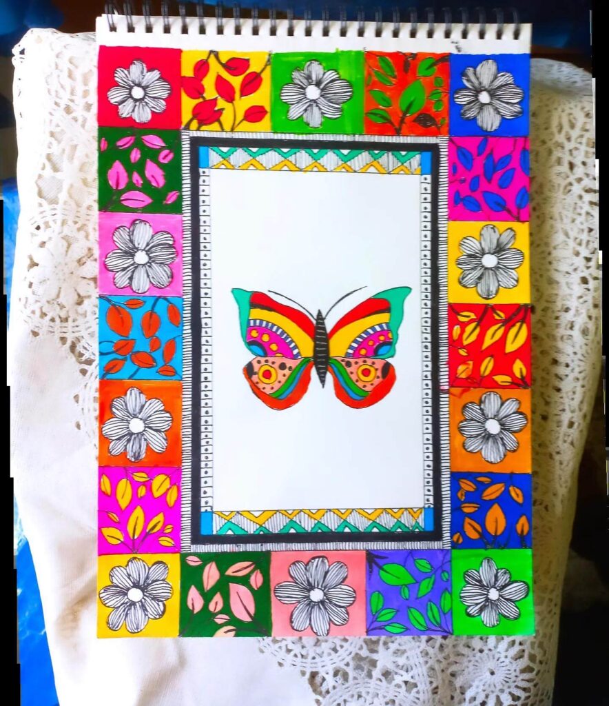7. Folk-Inspired Paper Art for a Pop of Color