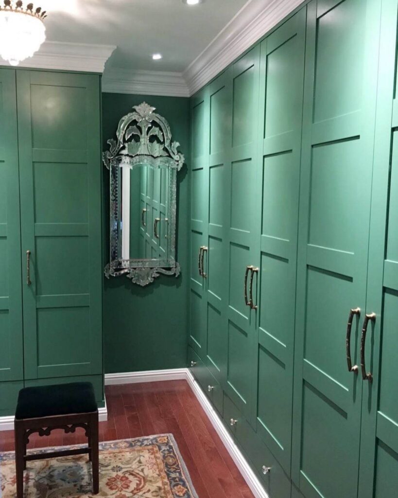 8. Luxe Green IKEA Hack for a Bold Wardrobe Statement