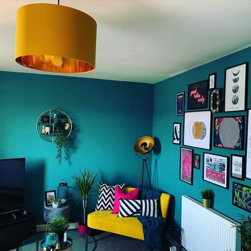 8. Floating Shelf Gallery for Layered Visual Impact
