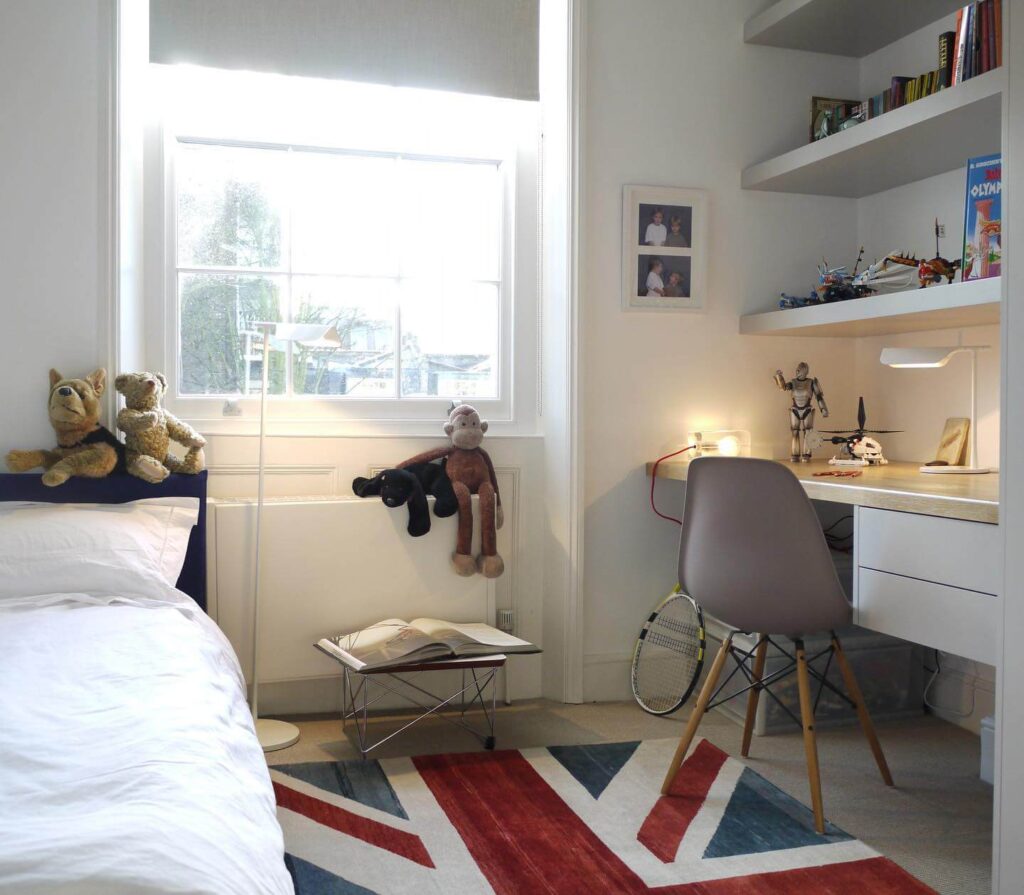 8. Optimize Corners with Built-In Desks and Shelving