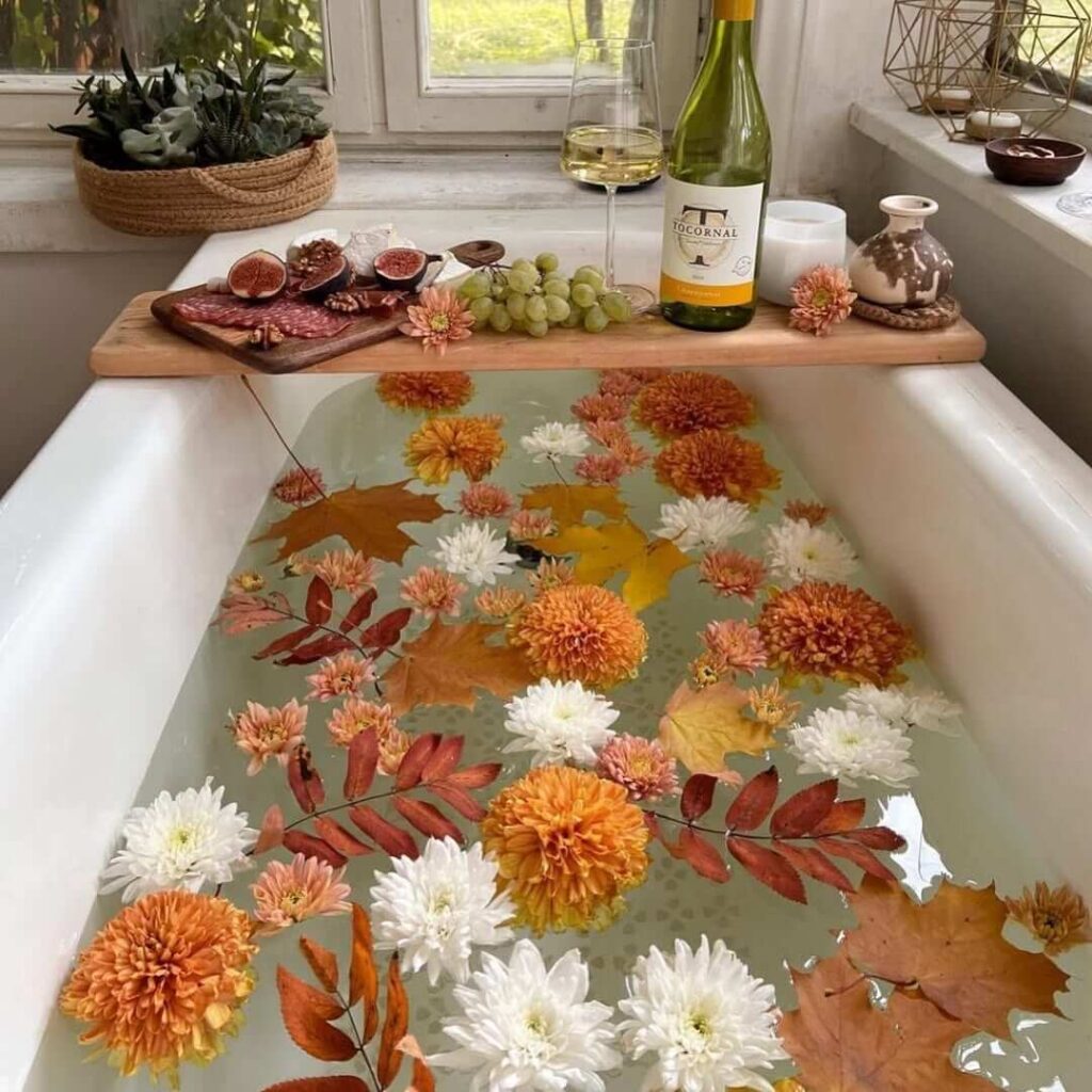 11. Amber Glass and Candles for a Spa-Like Glow