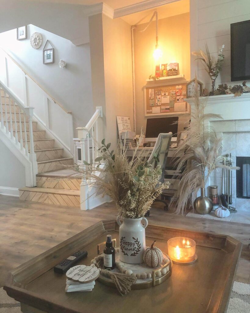 11. Pumpkin Patch-Inspired Display with Farmhouse Flair