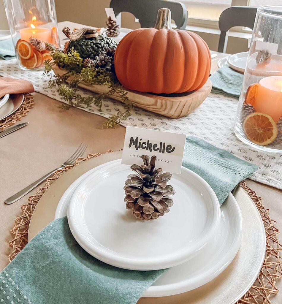 14. Elegant Tablescape with Gold & Green Accents
