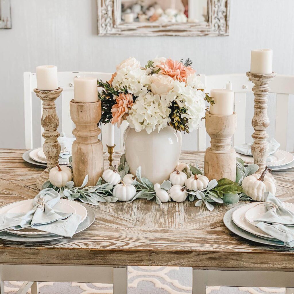2. Rustic Harvest Table with Organic Texture