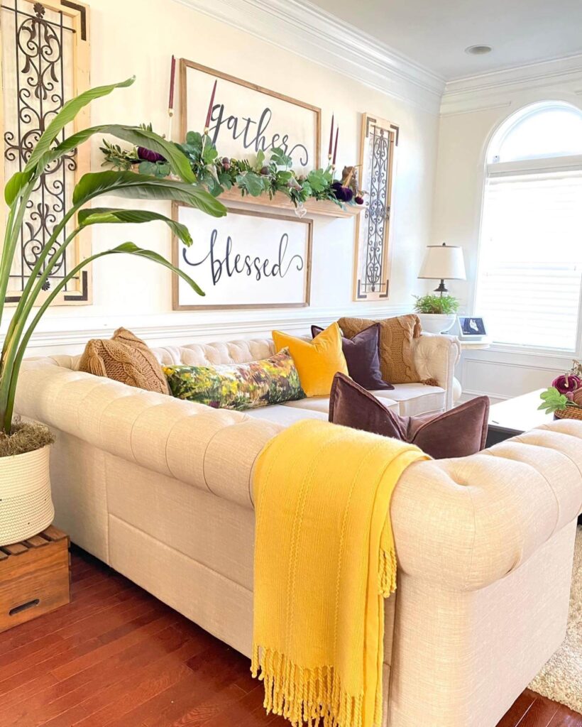 24. Light-Filled Fall Decor with Organic Accents