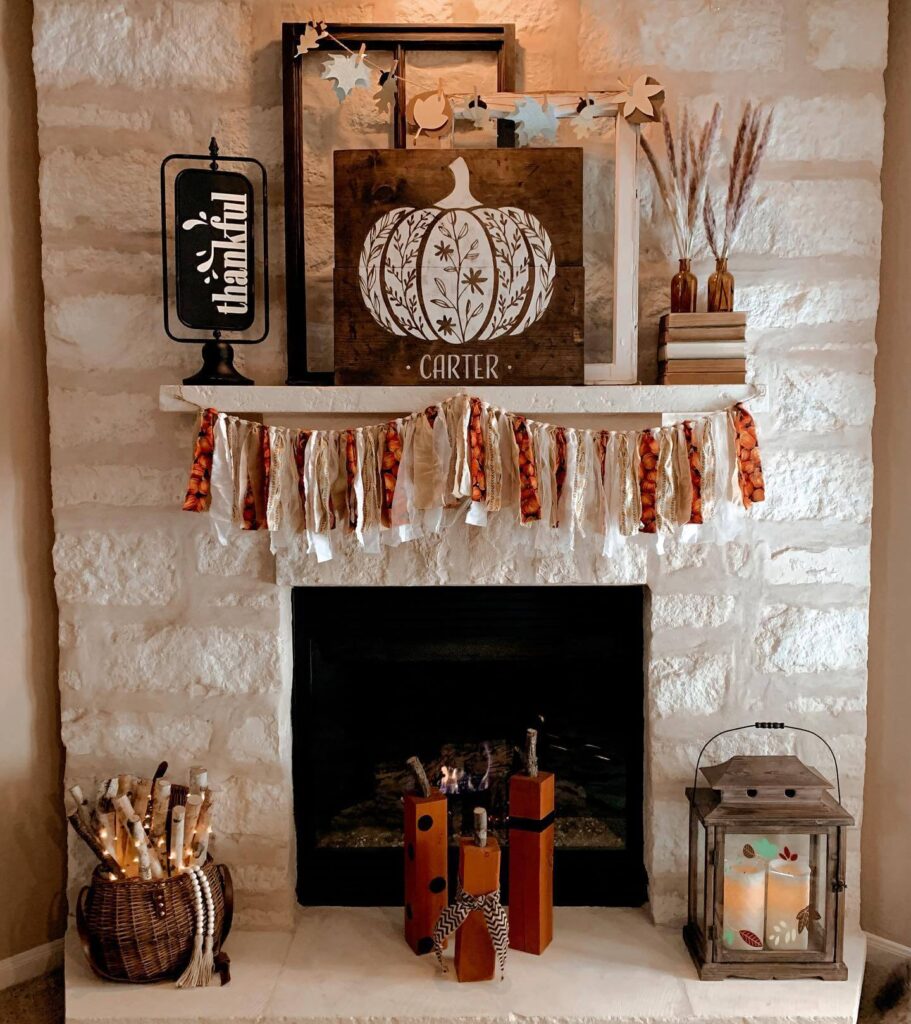 4. Minimalist Fall Mantel with Moody Neutrals