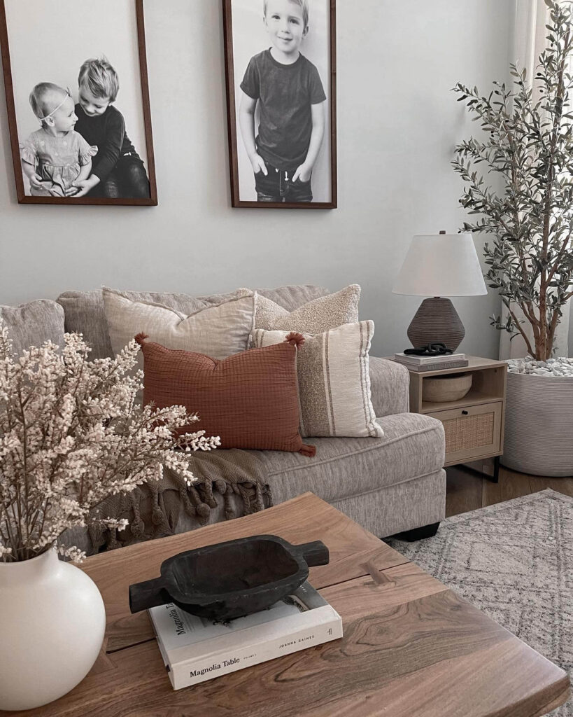 4. Classic Cozy with Plaid and Pumpkins