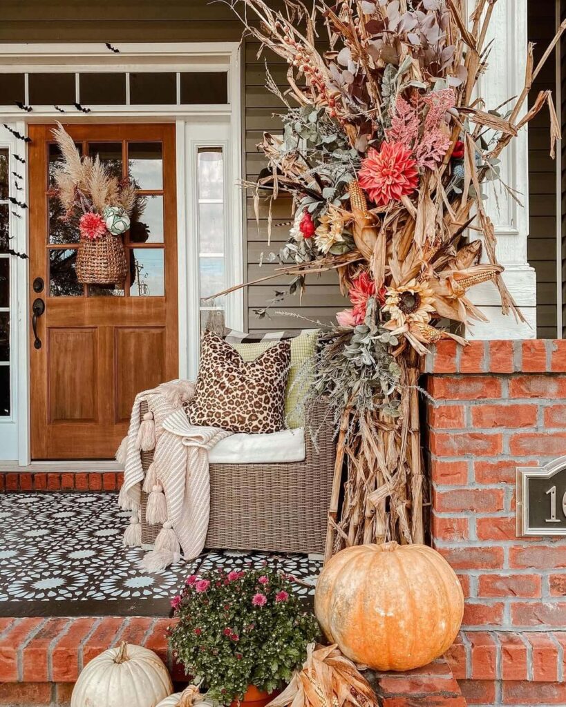 7. Stacked Pumpkin Towers for a Playful Twist