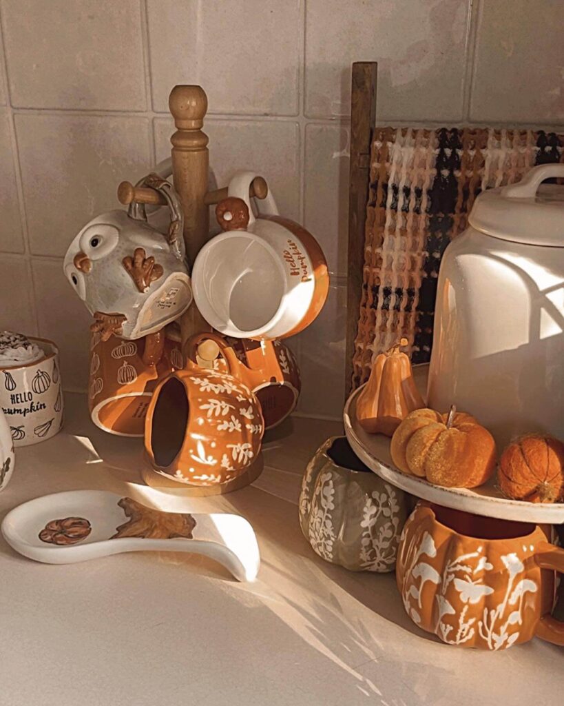8. Neutral Pumpkin Decor That Blends Beautifully